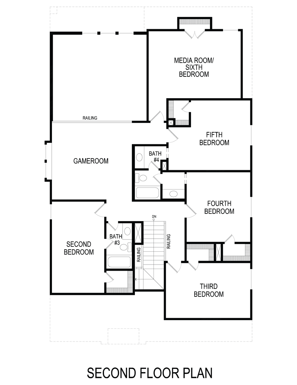 Anatole R (w/Media or 6 Bedroom Option) - Floor Plan 2