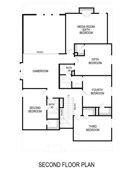 Anatole R (w/Media or 6 Bedroom Option) - Floor Plan 2