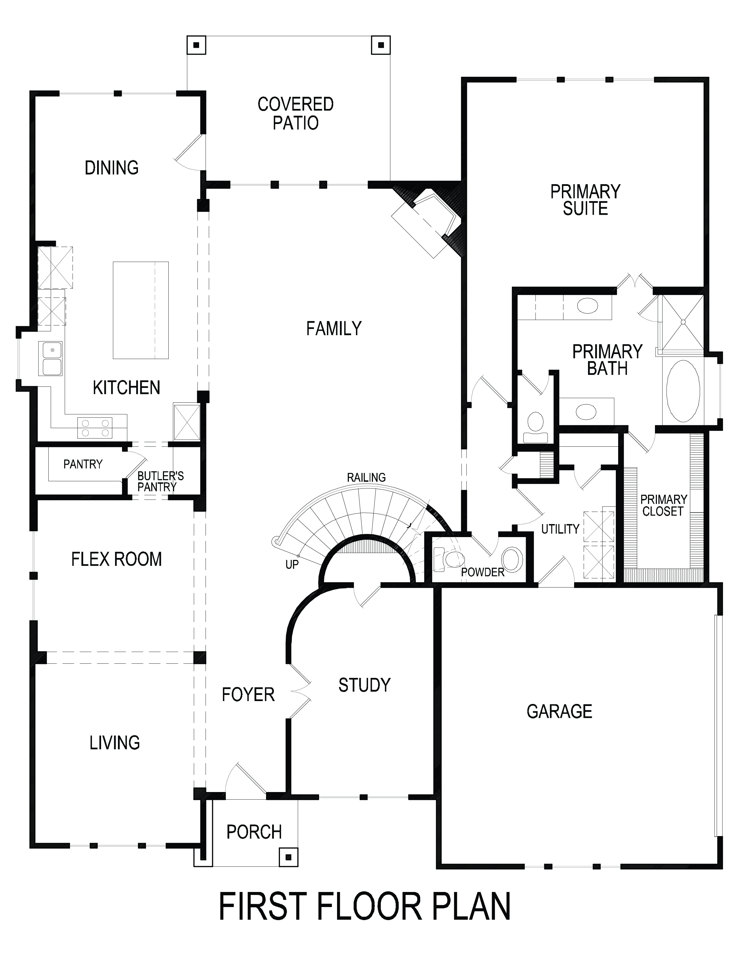 Hillcrest 2FS (w/Media) floor plan drawing